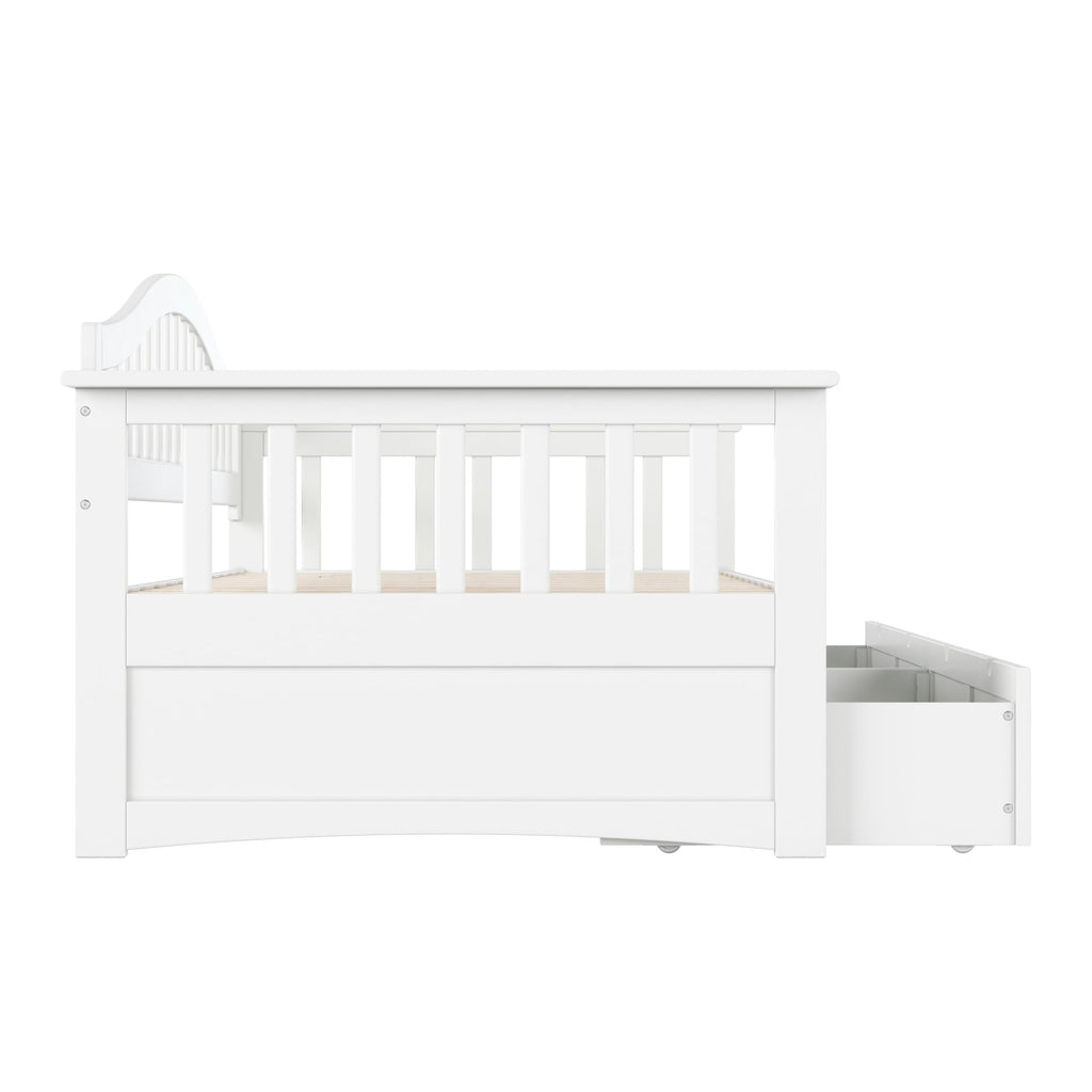 Mission Wood Daybed with Storage Drawers, White