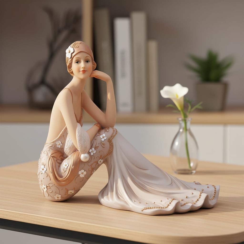 8 Inch Victorian Figurines, Sitting Lady Statue