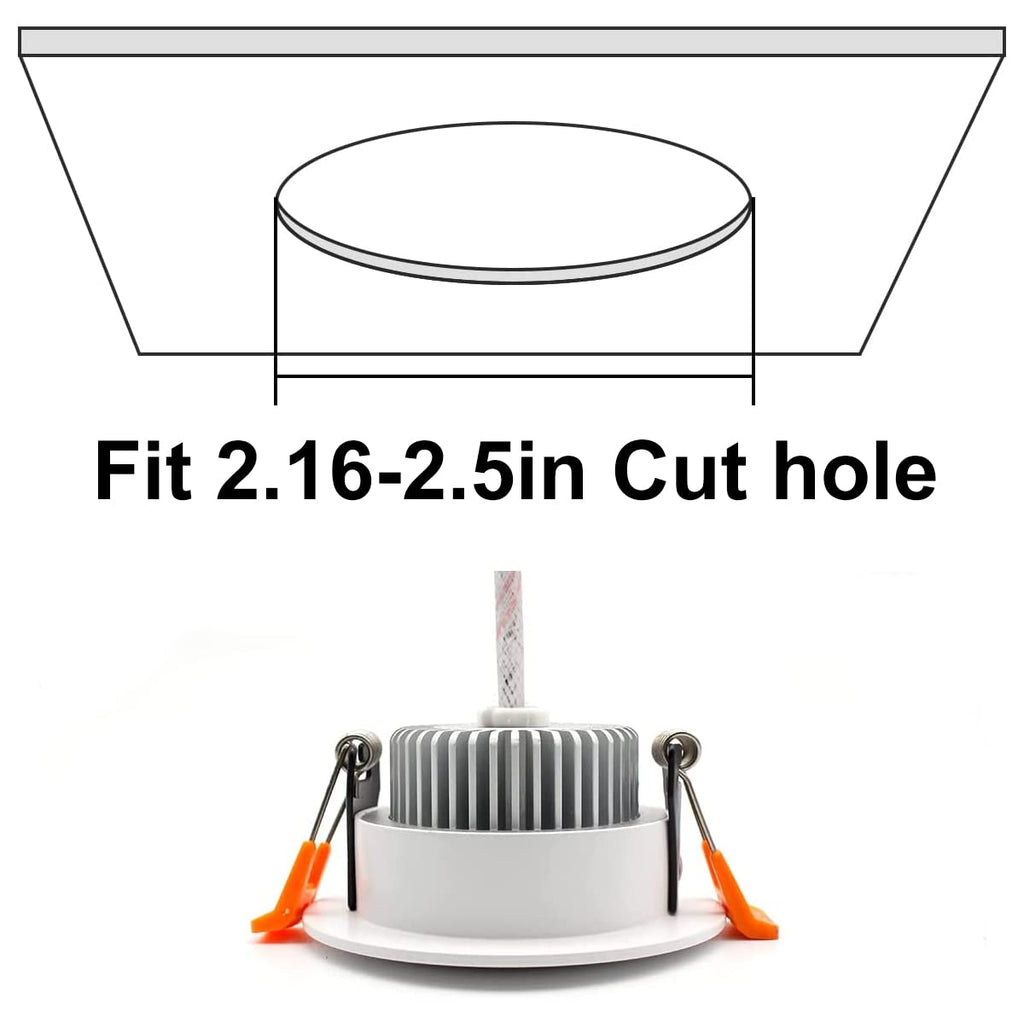 2 Inch LED Recessed Lighting, Dimmable LED Downlight 3W (35W Halogen Equivalent), CRI80+, 5000K Daylight White