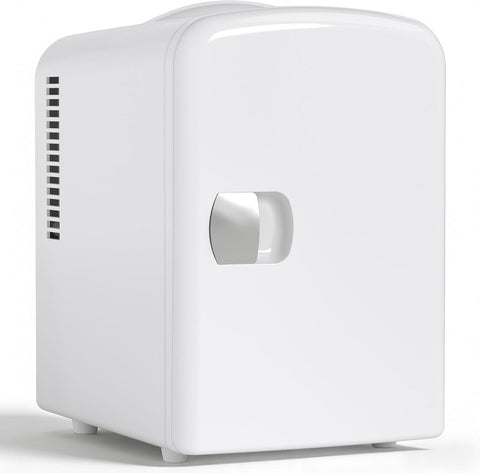 4L/6 Can Portable Mini Fridge,Personal Compact Refrigerator,Small Cooler for Food,Drinks or Skin Care, AC/DC for
