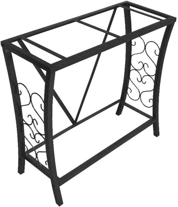 29 Gallon Metal Aquarium Stand, Black Powder-Coated Finish, Durable Steel Construction, Moisture-Resistant, Scroll