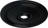 Diane Ceiling Medallion, 24"OD x 3 5/8"ID x 1 1/4"P (Fits Canopies up to 6 1/4"), Hand-Painted Jet Black