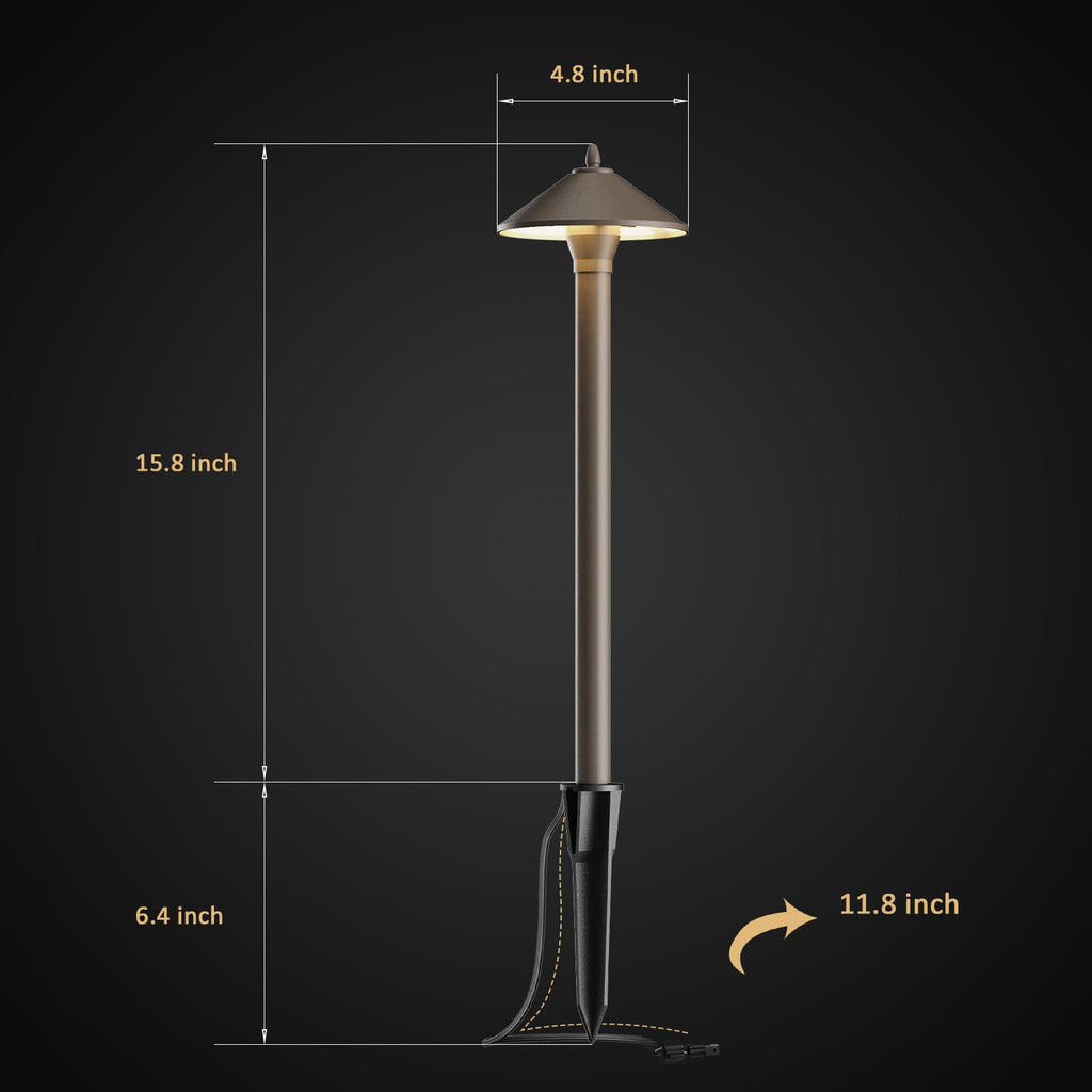 12V Low Voltage Pathway Lights G4 10W 25LM Brown 2PK