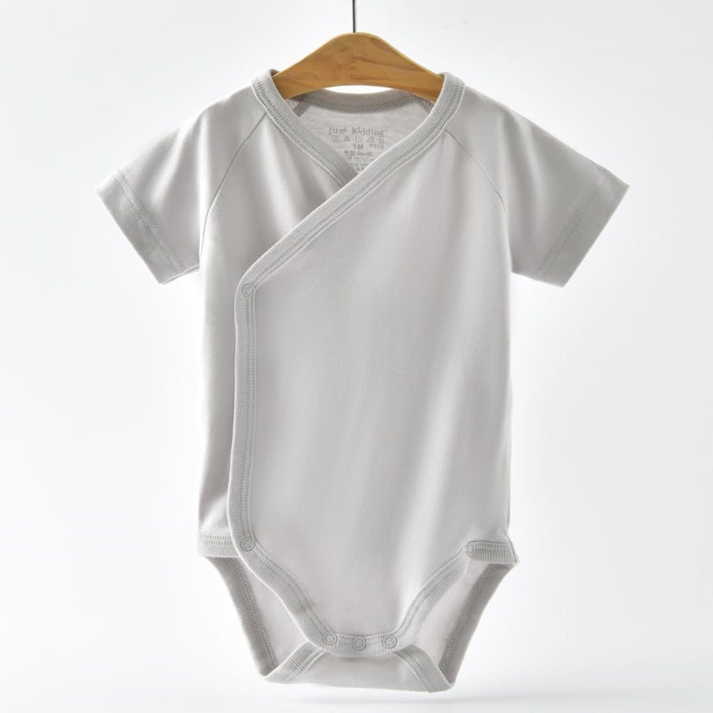 Boys Girls Short Sleeves Kimono Clothes Cotton Baby Side-Snap Bodysuit Pack of Baby Layette Set