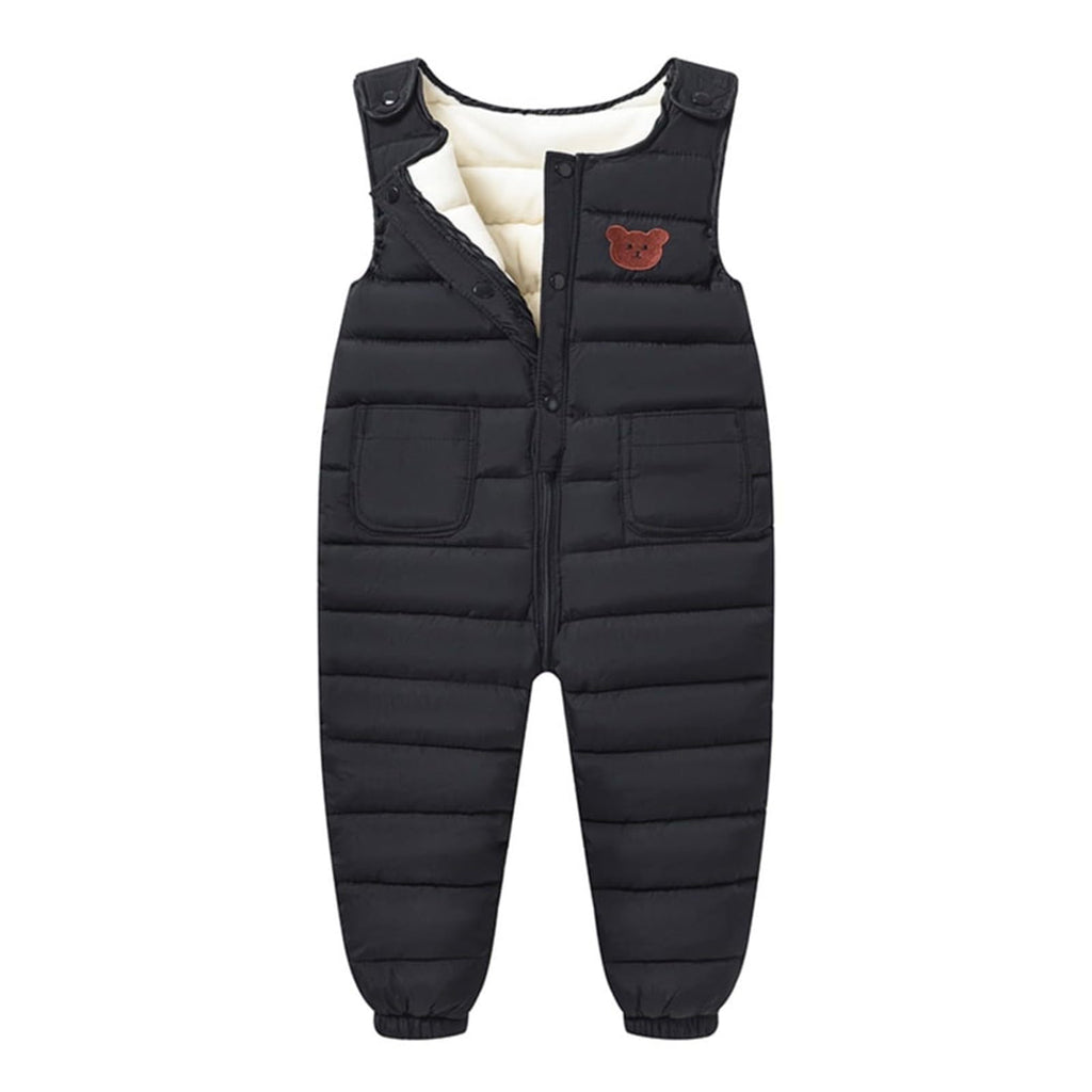 Toddler Snow Suit Boy Snow Bibs Kids SnowSuit Puffer Winter Warm Zip Up Baby Snowsuits Waterproof 0ne Piece Quilted