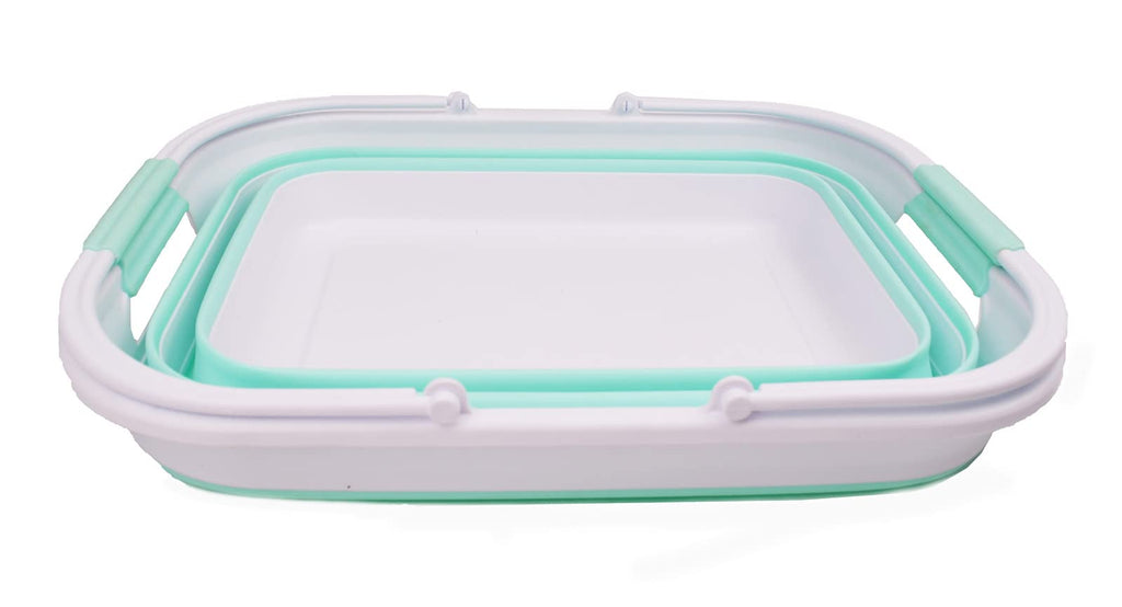 29L(7.6 Gallon) Collapsible Tub with Handle-Portable Outdoor Picnic Basket-Space Saving Storage Container, Water