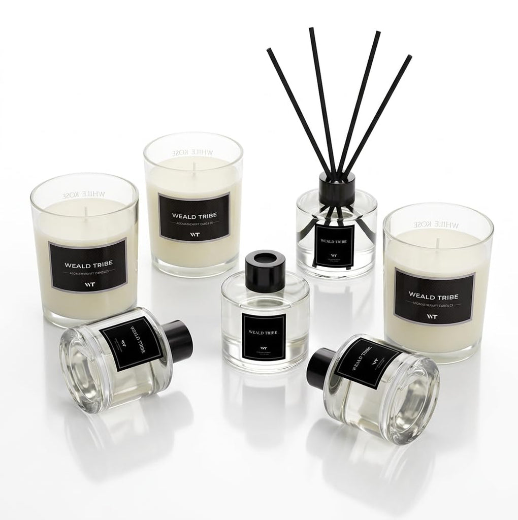 Reed Diffuser Set of 3 Air Fresheners, Oil Defusers Sticks | Bamboo, Sage & Sea Salt, Sandalwood Ebony Scent(1.7 fl