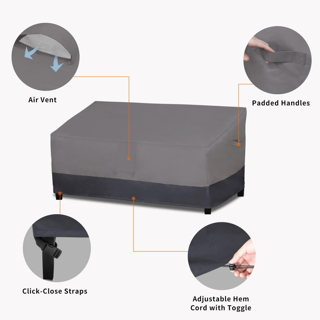 Heavy Duty Outdoor Bench Couch Cover, 88Wx32.5Dx33H inch | Waterproof Durable 3-Seater Patio Sofa Cover, Windproof