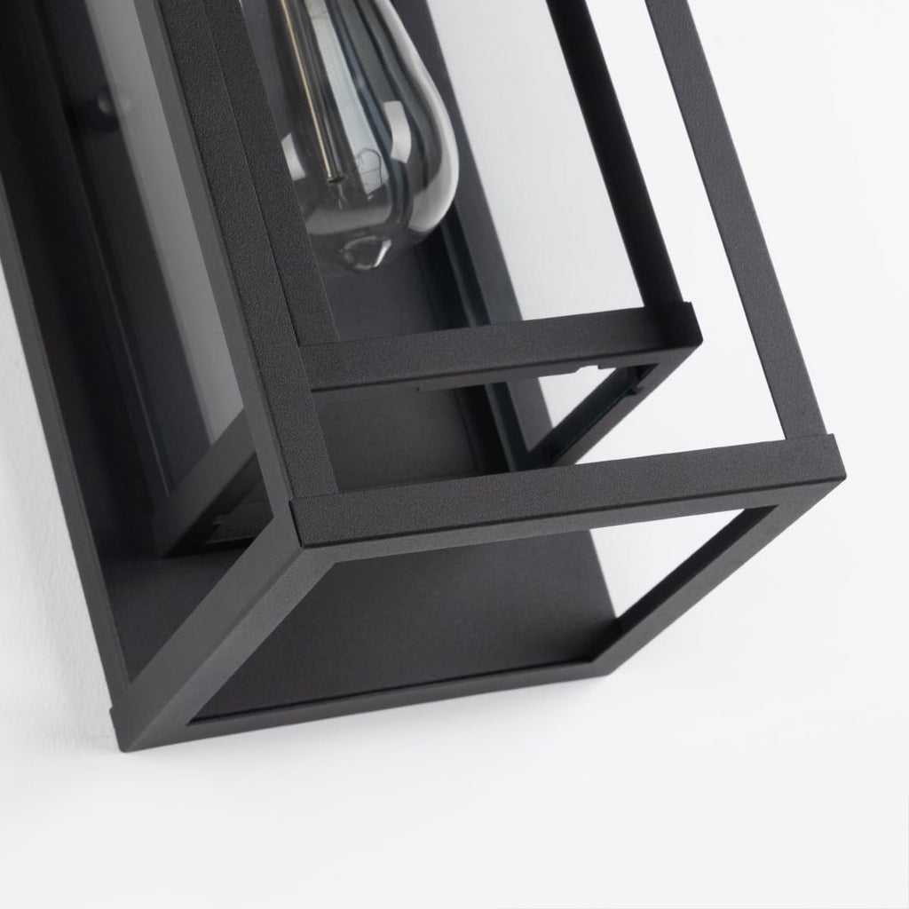 14" Modern Outdoor Porch Wall Light, Matte Black, 4 Pack