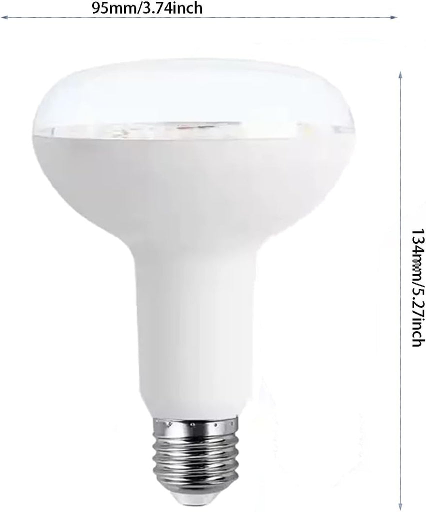 2Pack LED Grow Light Bulb 15W(150WEquivalent) E26/E27 Base BR30 5000K Red Blue Full Spectrum Plant Light Bulb
