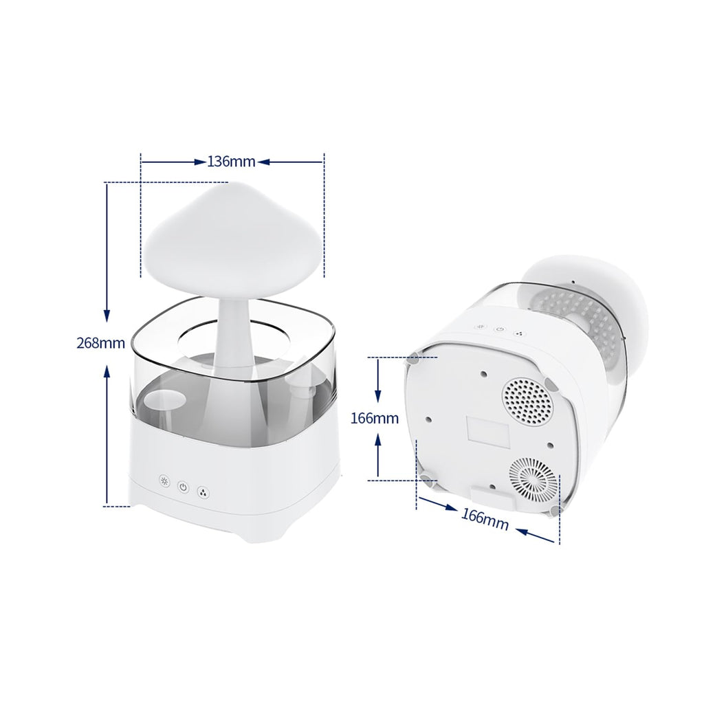 Rain Cloud Humidifier with Remote Control, Built-in Sound Speaker, Aromatherapy Water Drip Diffuser, LED Night Light