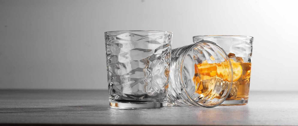 Hammered Glass Cups. Cocktail Drinking Glasses Set of 6 Tall Kitchen Glasses, 17 oz Water Glassware , Juice, Beer
