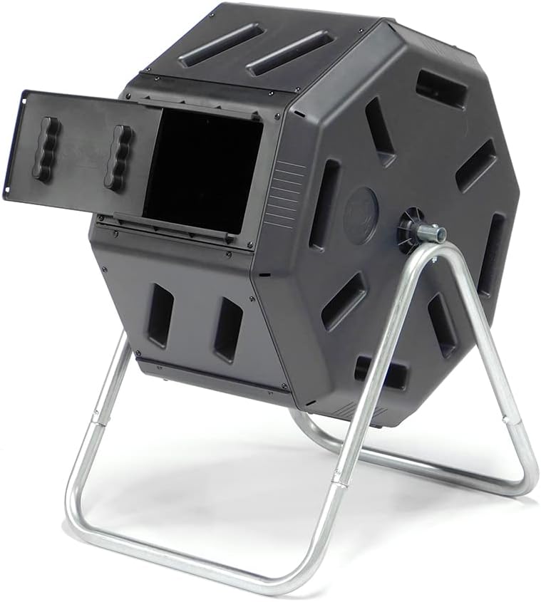 IM2000 Tumbling Composter Canadian-Made, 100% Recycled Resin - Outdoor Rotating Compost Tumbler Bin for Garden