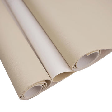 54x72inch Crease Free Ivory Faux Leather Vinyl Fabric Rolls for Upholstery Sofa, Chairs, Car Seats