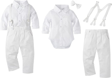 Christening Clothes Cake Wedding Tuxedo Outfit Baby Boys Formal Suit Gentleman Bowtie Romper Shorts