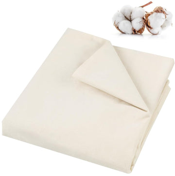 100% Cotton Fabric, 63 Inch X 2 Yards Unbleached Muslin Linen Fabric by The Yard, Medium Weight Draping Fabrics