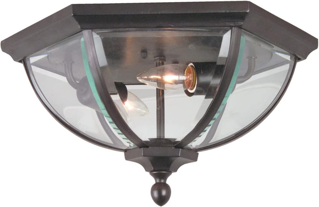 Britannia Outdoor Flush Mount Ceiling Lighting, 2-Light 120 Watts (15" W x 8" H)