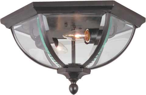 Britannia Outdoor Flush Mount Ceiling Lighting, 2-Light 120 Watts (15" W x 8" H)