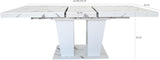 Extendable Dining Room Table for 6-10 Person, Modern Large Rectangular Kitchen Tables w/Dual Column Pedestal Base for