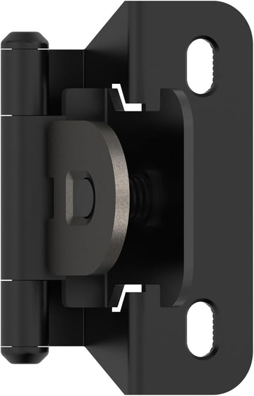 BPR8701FB | Cabinet Hinge | 1/4 inch (6 mm) Overlay Double Demountable | Matte Black | Kitchen Cabinet Door Hinge | 1