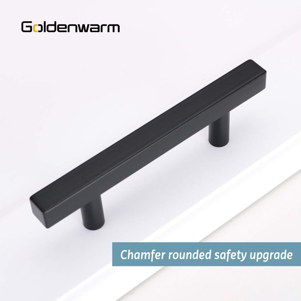 5 Pack 2-1/2 Inch Black Cabinet Handles Kitchen Drawer Pulls