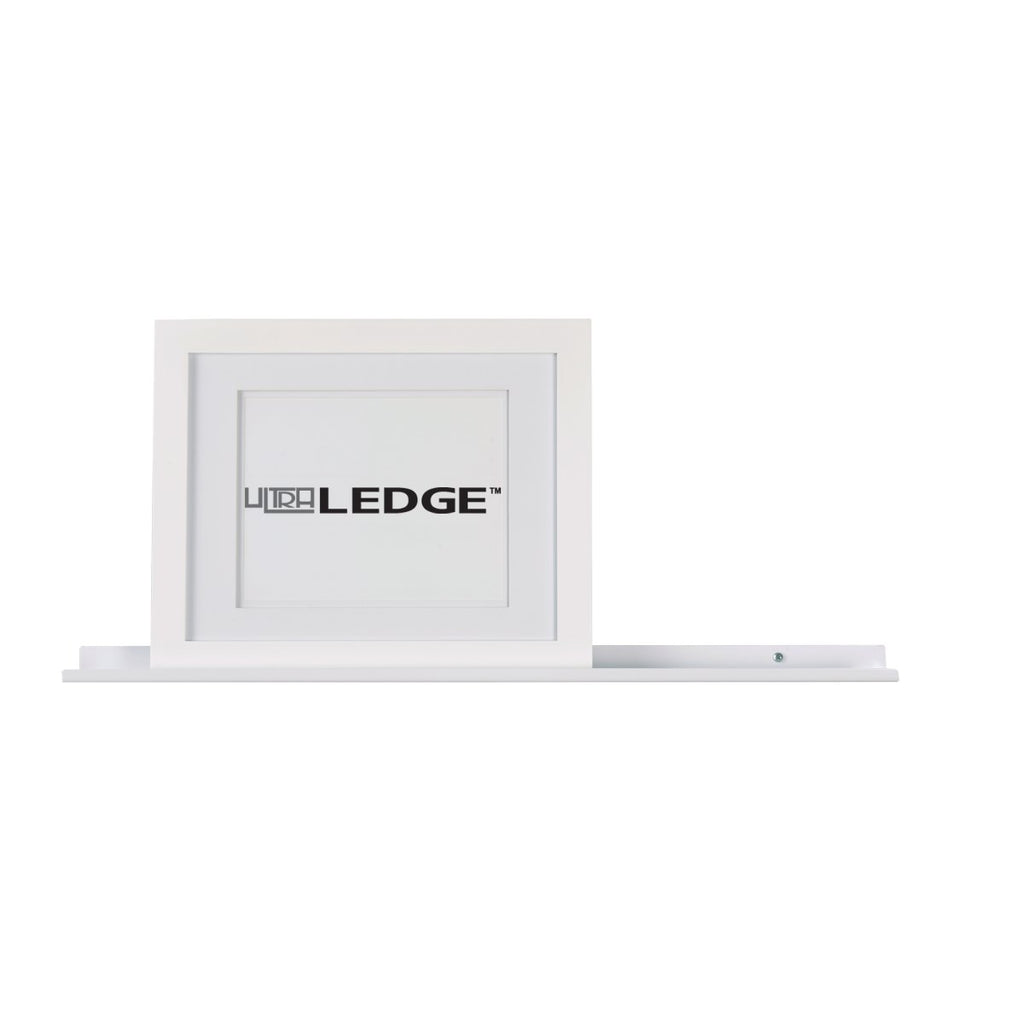 5'/60" Art Display/Picture Ledge/Floating Shelf, Metal, Modern (3.5" deep, White)