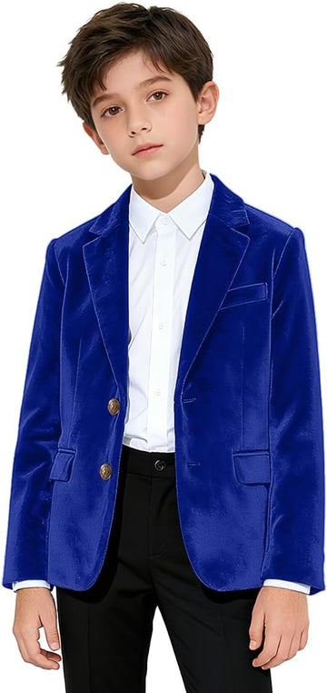 Boys Velvet Blazer Kid Toddler Tuxedo Suit Jacket
