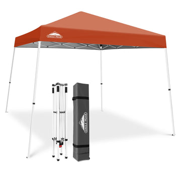 10x10 Slant Leg Pop Up Canopy Tent, Brick Red
