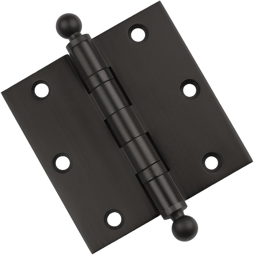 Door Hinge Solid Brass - 3.5 x 3.5 Inch, Heavy Duty, Oil Rubbed Bronze, Ball Bearings