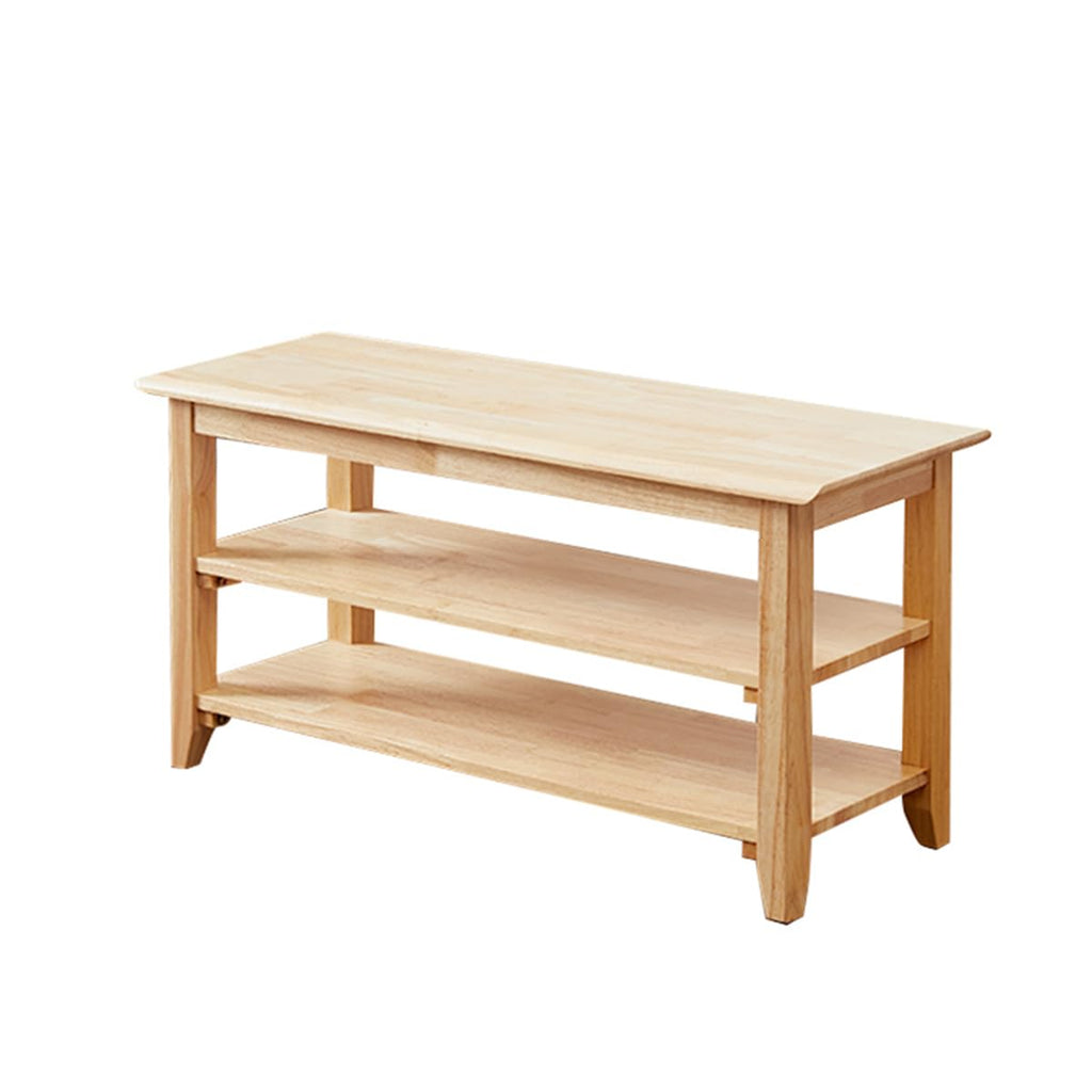 Shoe Rack Bench Wooden Storage Bench Entryway Bench, Natural, 31.5"