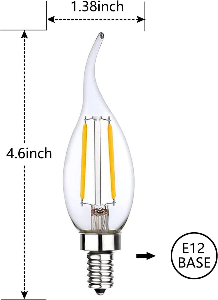 Dimmable E12 LED Bulb 25 Watt Equivalent Candelabra Light Bulbs
