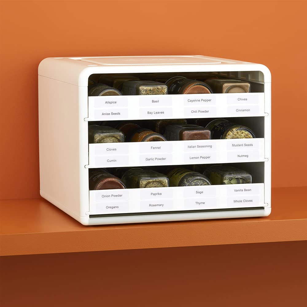 SpiceStack Adjustable Spice Rack Organizer, Pull-Down 24-Bottle Seasonings and Spices Holder Cabinet and Pantry