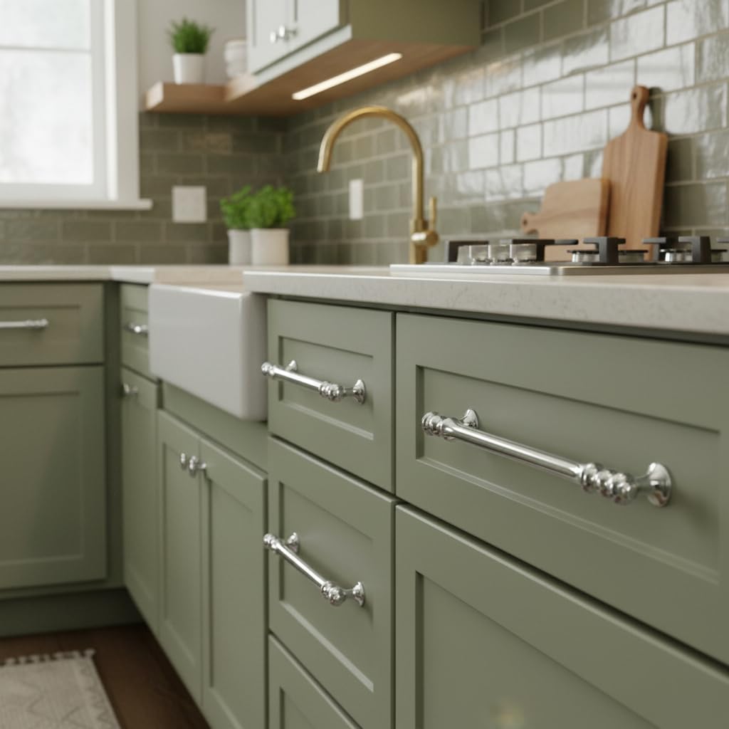 5" Polished Chrome Cabinet Pulls and Handles 10 Pack, AL3085CP