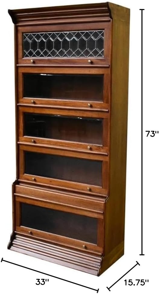 Legacy 5 Stack Barrister Bookcase - Light Brown Walnut