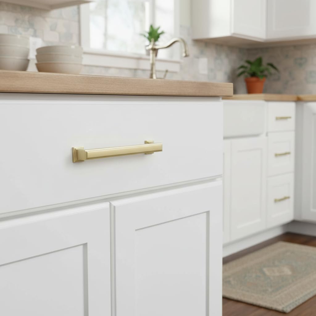 3-3/4" Brushed Gold Cabinet Pulls and Handles 15 Pack, AL3071MGP