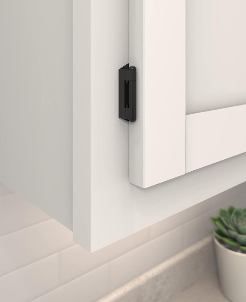 BPR8701FB | Cabinet Hinge | 1/4 inch (6 mm) Overlay Double Demountable | Matte Black | Kitchen Cabinet Door Hinge | 1