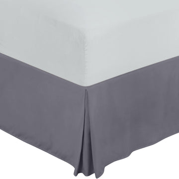 Box Pleated Bed Skirt 100% Pure Egyptian Cotton 9 Inch Drop Bed Frame Cover Easy to Put On Hotel Class Luxurious
