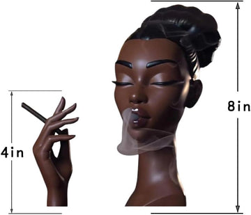 Incense Holder,Black Woman Smoking Head Incense Burner,Unique Home Gift,Desk Decor Suitable and Living Room - Set of 2