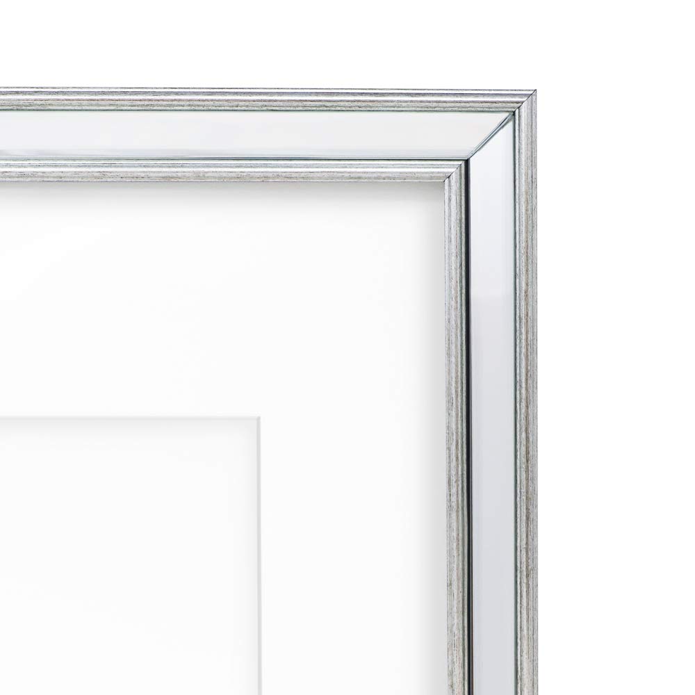 Jacobs 11x14 (Matted 8x10) Silver Beveled Mirror Picture Frame