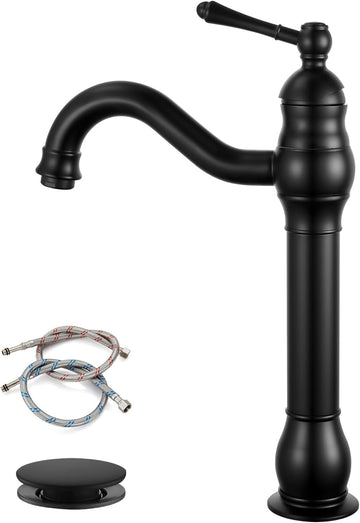 Vessel Sink Faucet 360° Swivel Spout Single Handle Tall Bathroom Faucet 1 Hole Farmhouse Lavatory Washbasin Mixer Tap