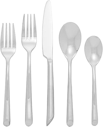 Satin Wave 20-Piece Forged Stainless Steel Flatware Set, Service for 4