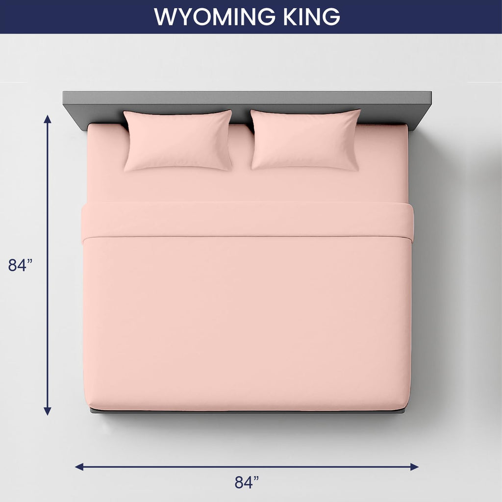 84"x 84" 4 Pc Emperor/Wyoming King Sheet Set 100% Egyptian Cotton - Deep Pocket 15" Ultra Soft, Breathable, Hotel