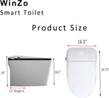 WinZo Luxury Smart Toilet, 1.28 Intelligent Bidet Toilet with Auto Flush, Heated Seat with Warm Water and Dryer