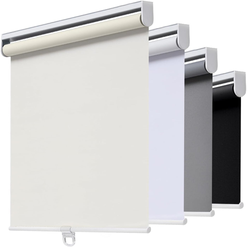 Blackout Cordless Roller Shade Windows, 15"W x 64"H, Black