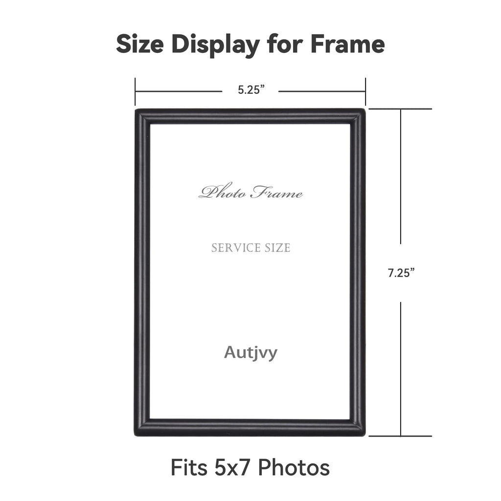 5x7 Matte Black Aluminum Picture Frame 2 Pack HD Glass Wall & Tabletop