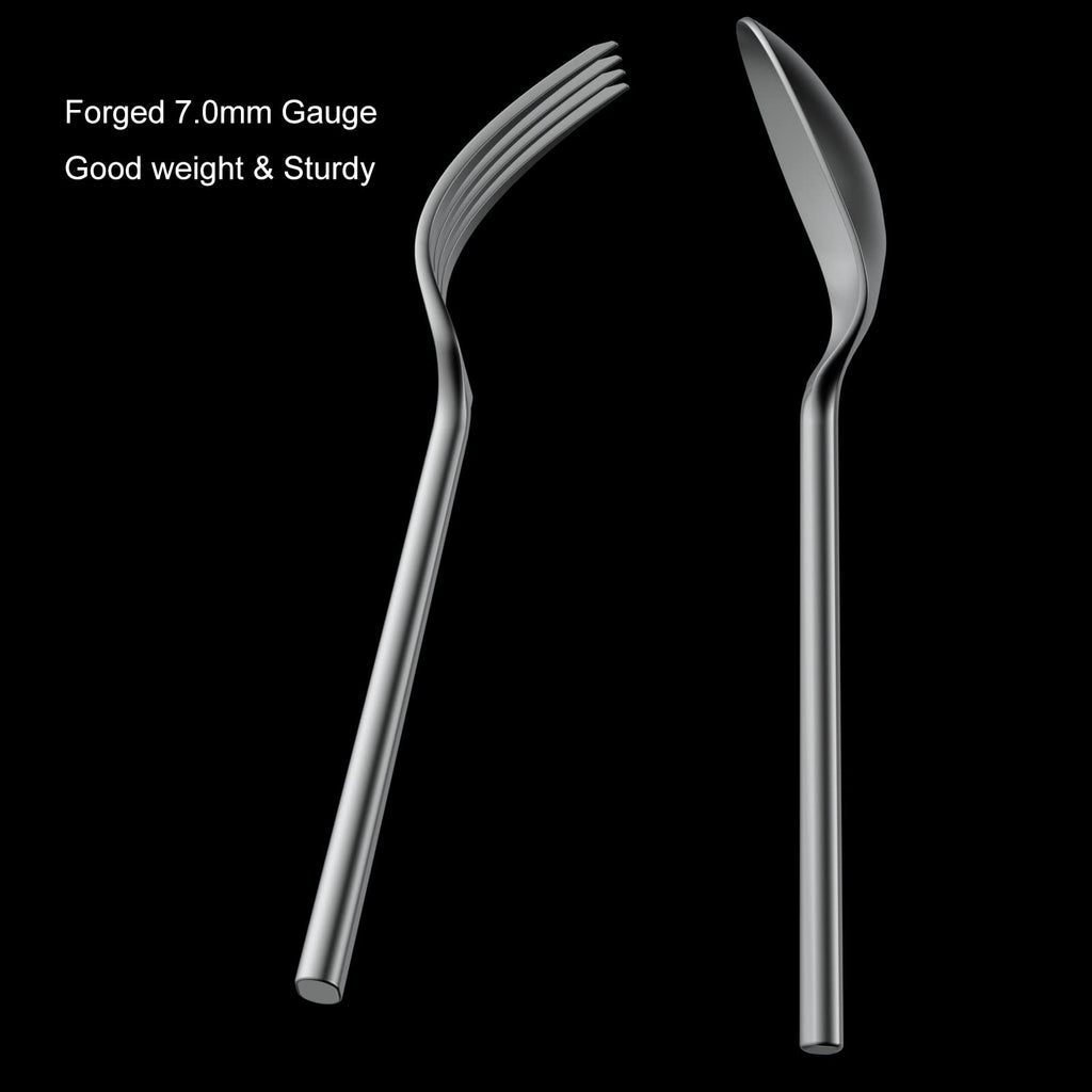Potter 20-Piece Forged Stainless Steel Matte Flatware Set for 4
