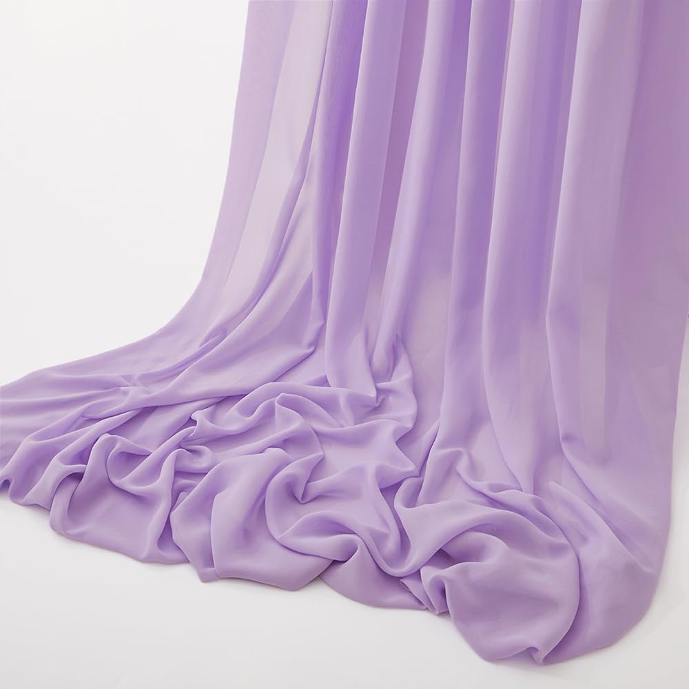 Light Purple Chiffon Fabric by The Yard, 60" Wide, 10 Yards