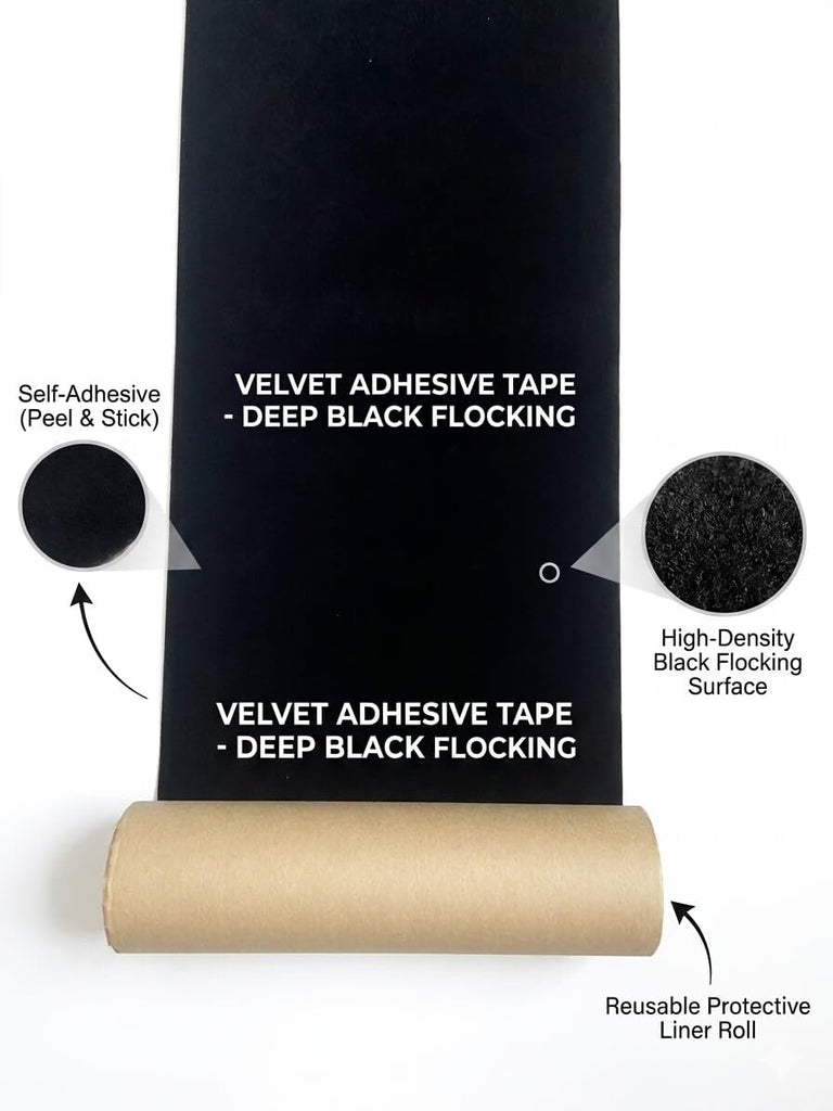 Self Adhesive Velvet Flock Drawer Liner Soft Felt Fabric Liner Peel and Stick Velvet Liners for Drawer Jewelry Boxes