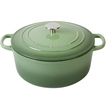 Enameled Dutch Ovens Cast Iron Dutch Oven Pot with Lid for Bread Baking, Cook, Dual Handle, 7 Quart, Pistachio Green