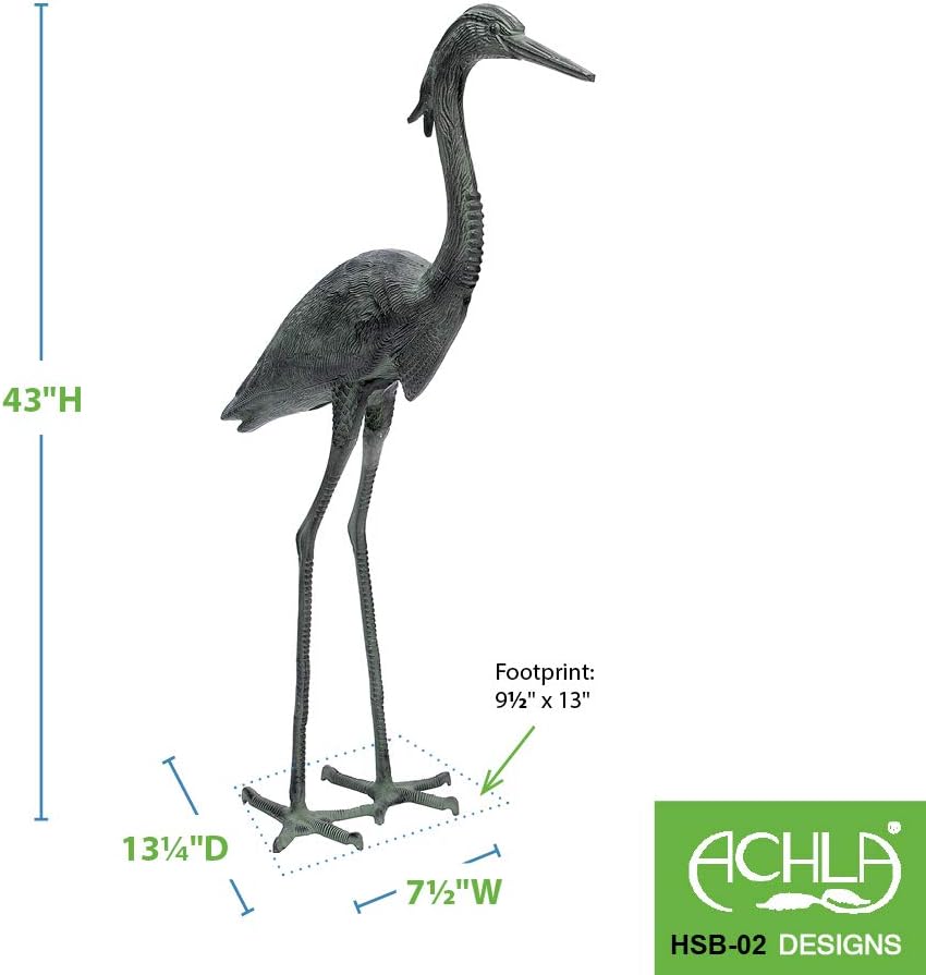 Great Blue Heron Garden Statue